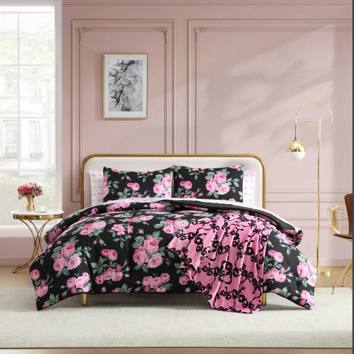 Garden Floral Microfiber Comforter Set