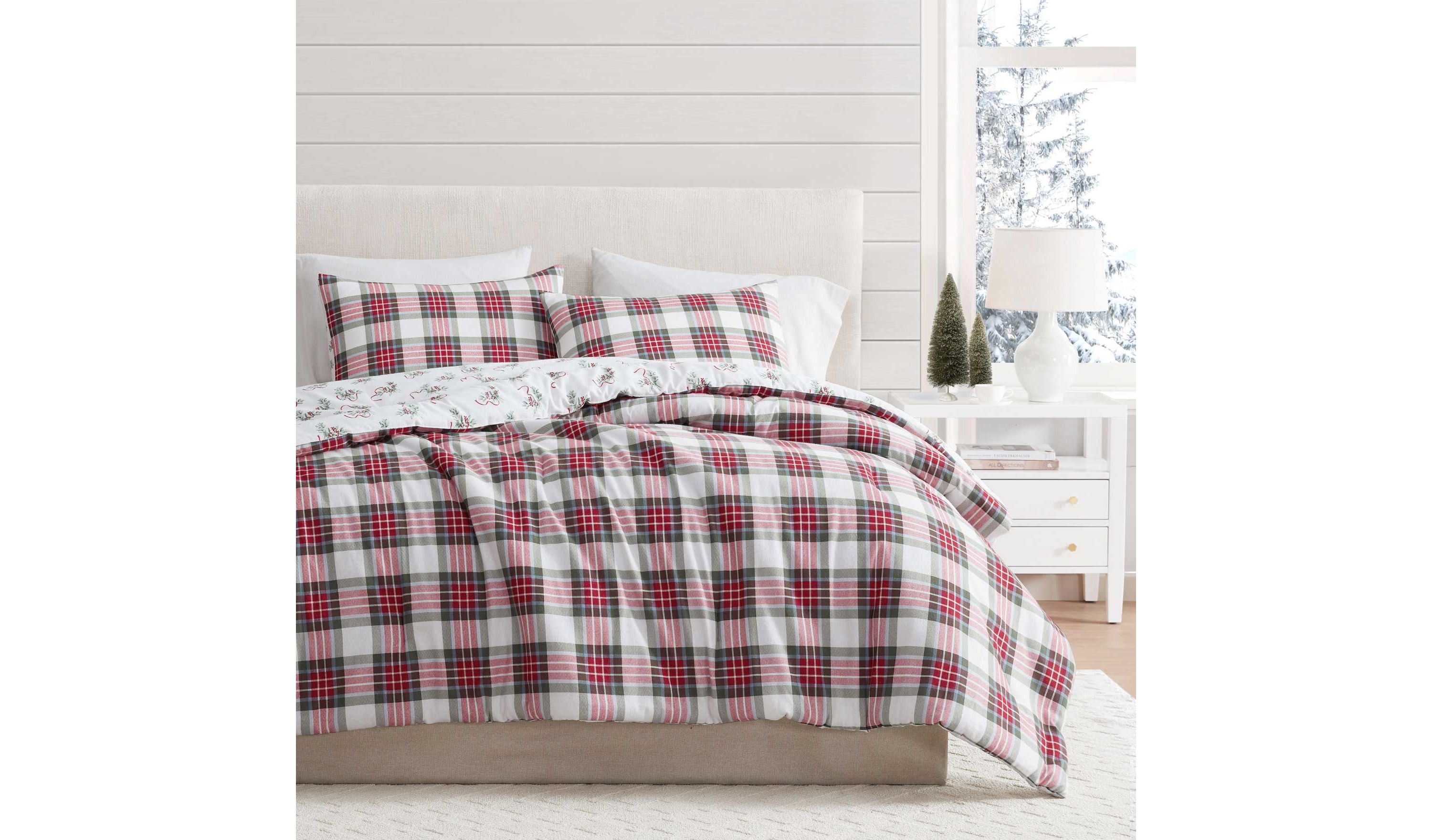 Yuletide Spruce Plaid Cotton Comforter Set