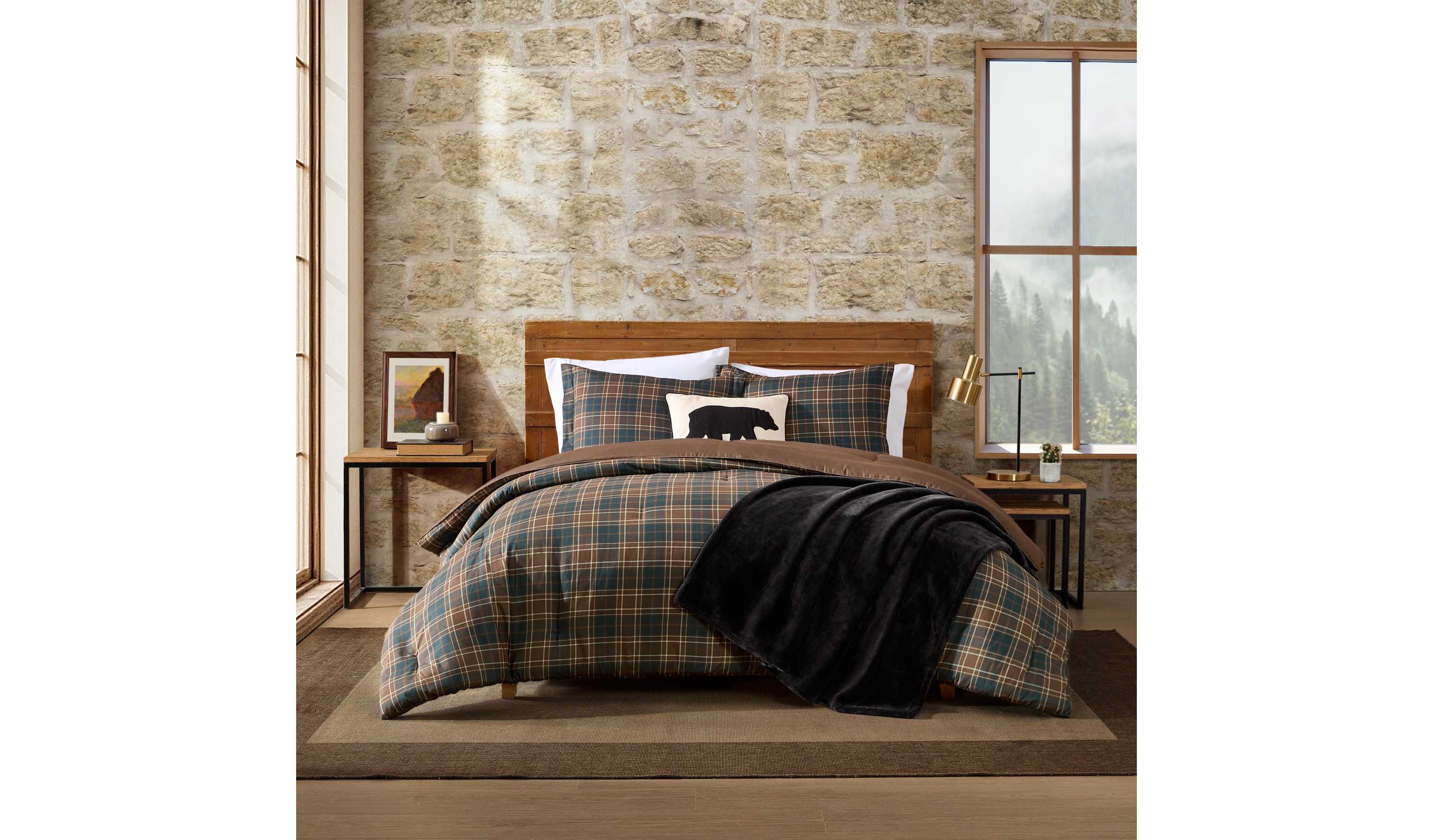Huntley Plaid Microfiber Comforter Set