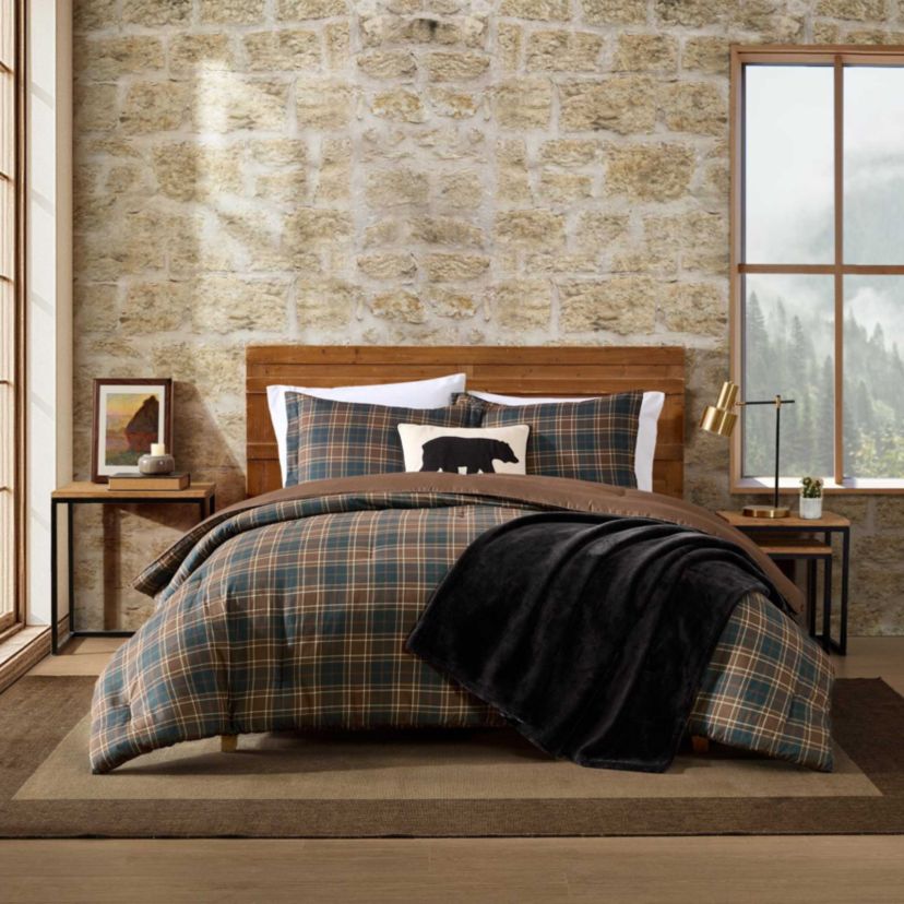 Huntley Plaid Microfiber Comforter Set