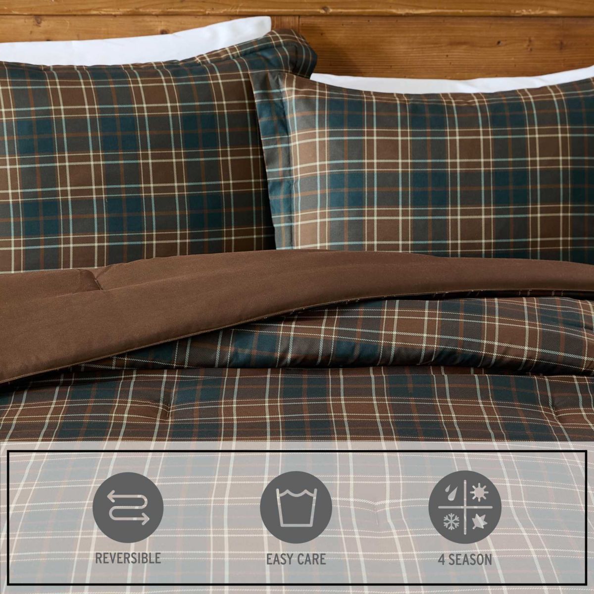 Huntley Plaid Microfiber Comforter Set