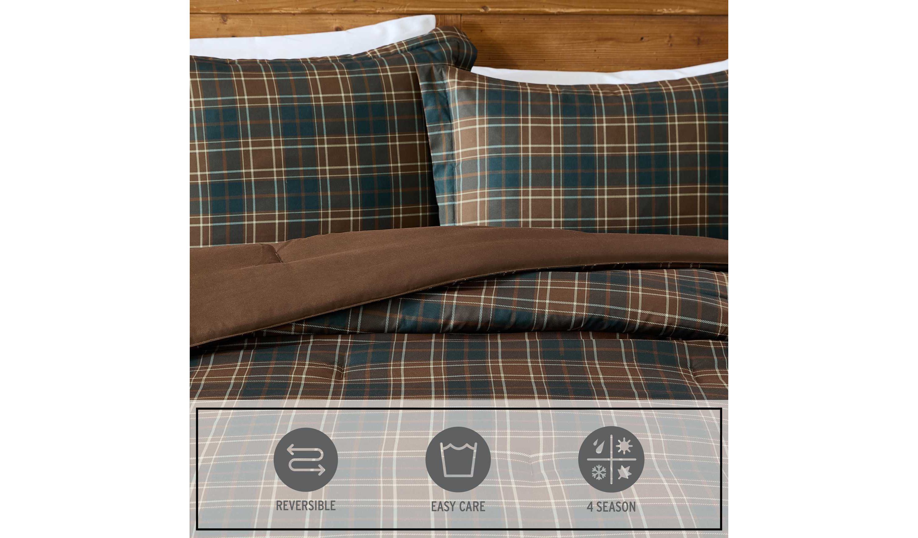 Huntley Plaid Microfiber Comforter Set