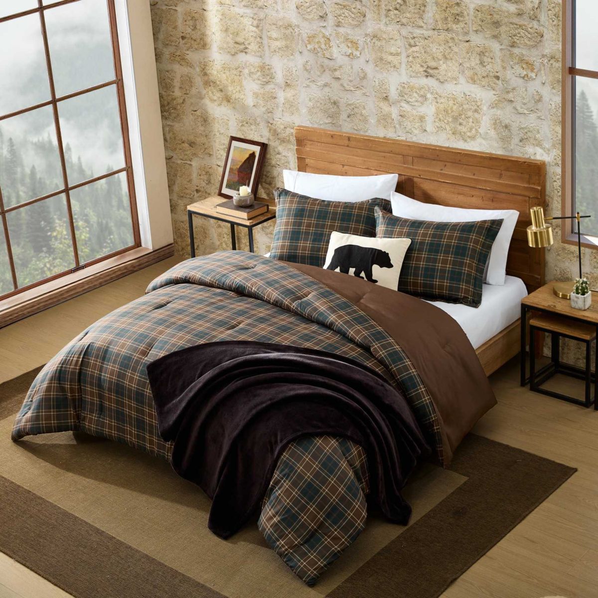 Huntley Plaid Microfiber Comforter Set