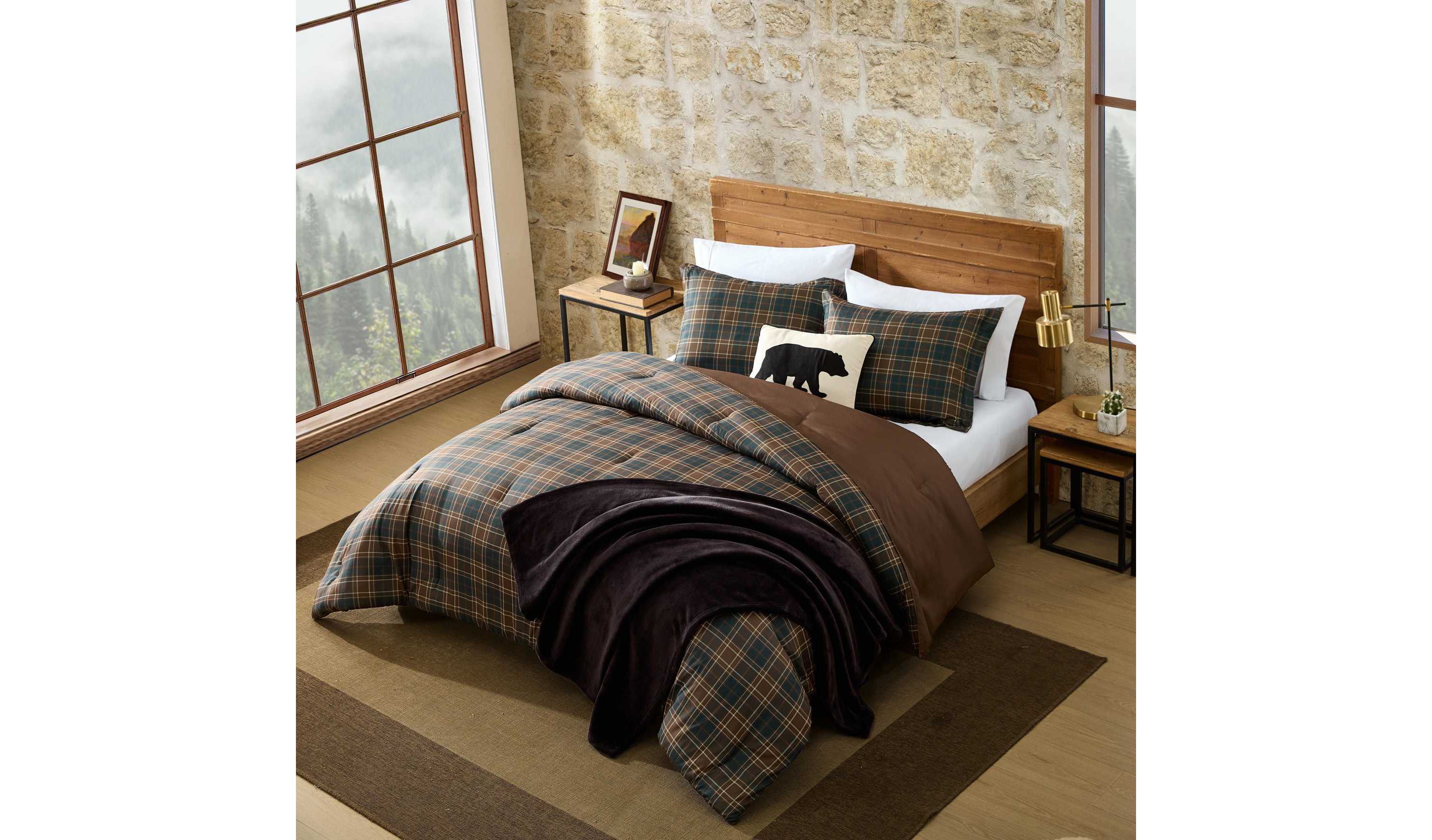 Huntley Plaid Microfiber Comforter Set