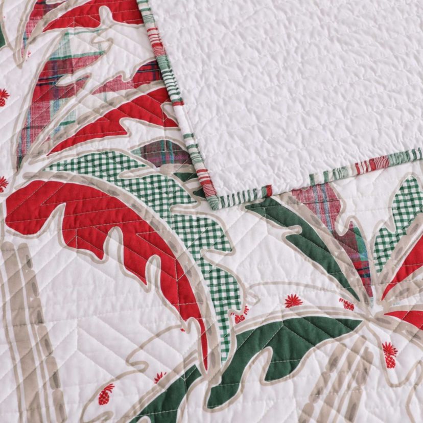 Palm Tree Patchwork Cotton Quilt Set