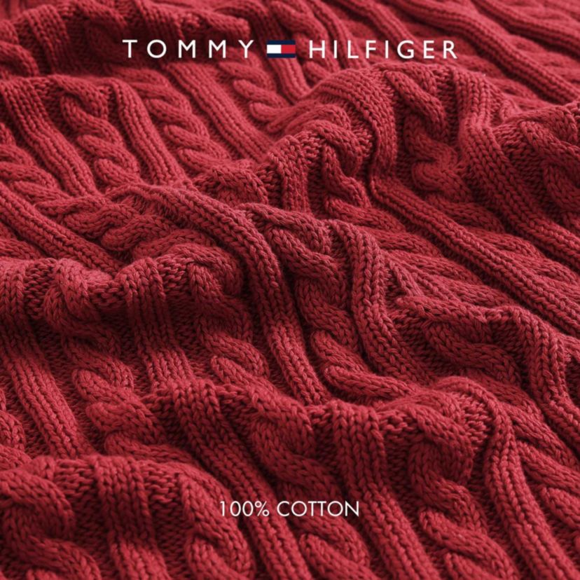 Hilfiger Cable Knit Cotton Throw