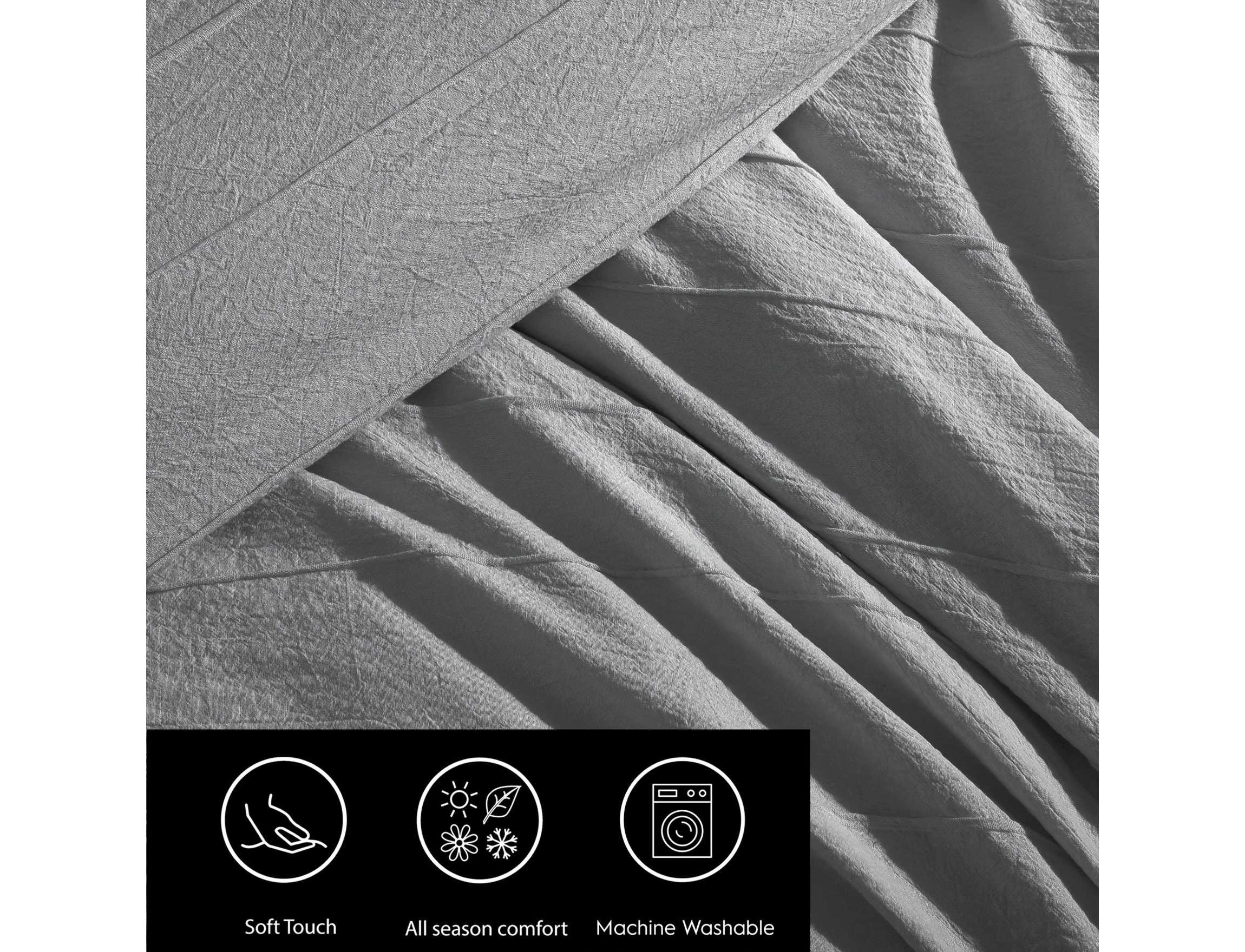 Woven Tucks Cotton Duvet Set