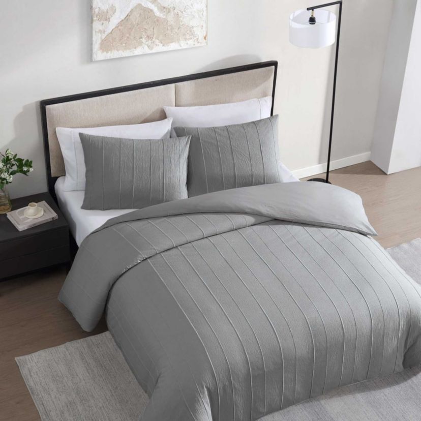 Woven Tucks Cotton Duvet Set