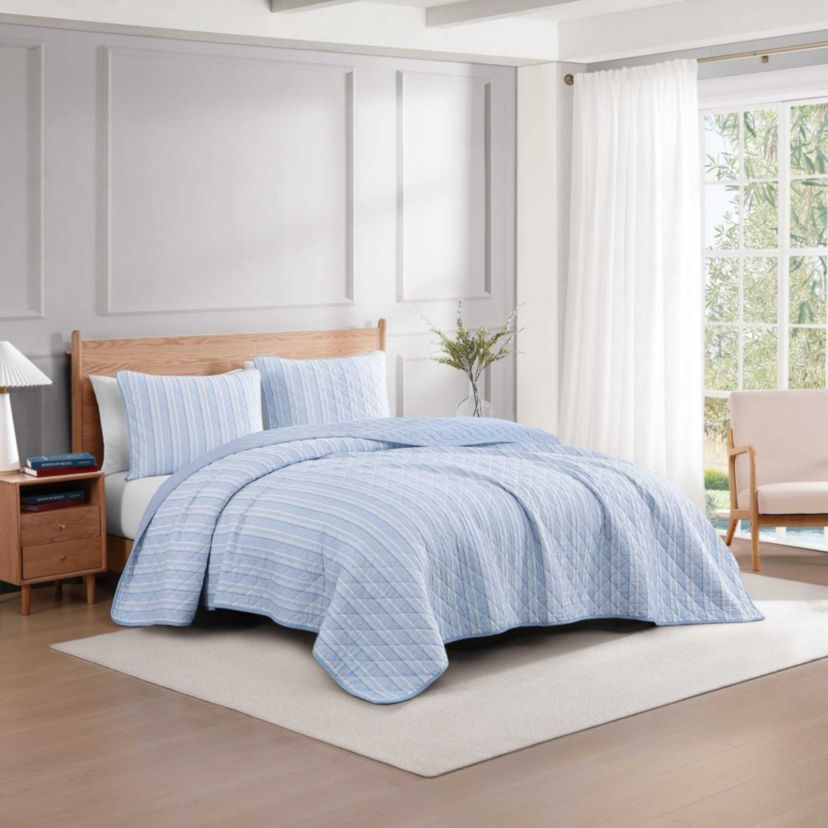 Sailing Stripe Cotton Quilt Set
