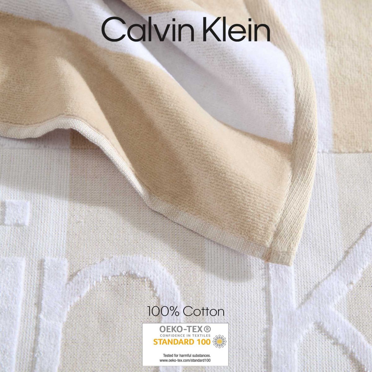 Beach Stripe Logo Cotton Blend Beach Towel Set