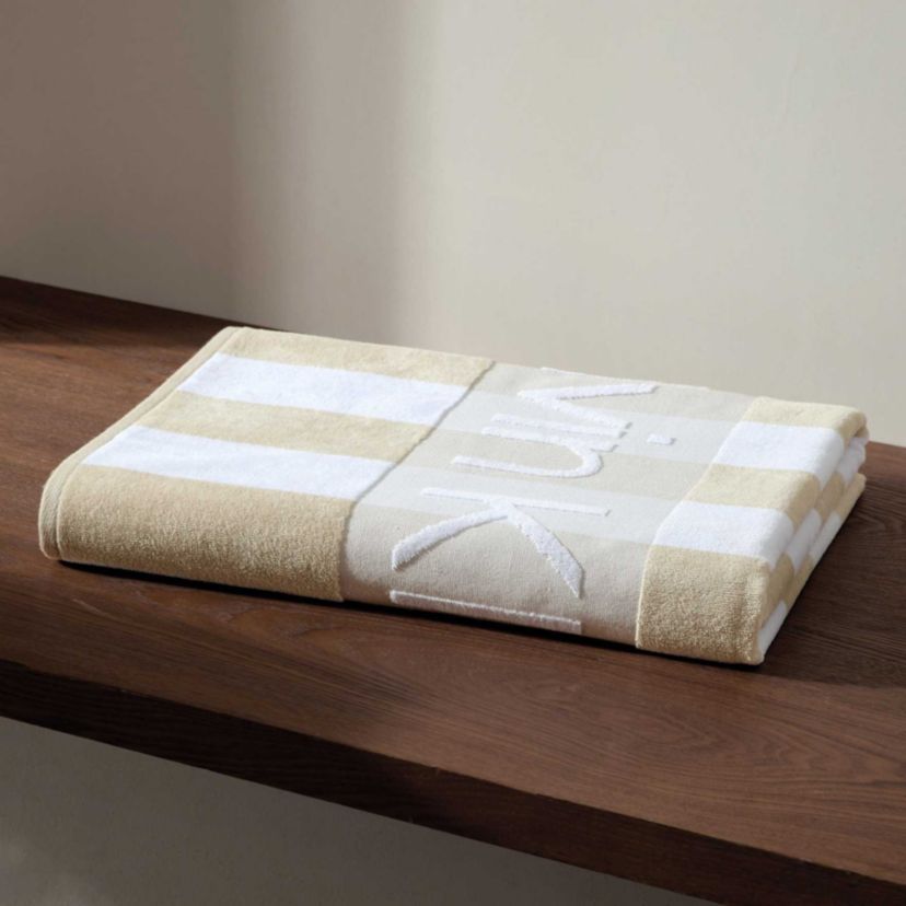 Beach Stripe Logo Cotton Blend Beach Towel Set