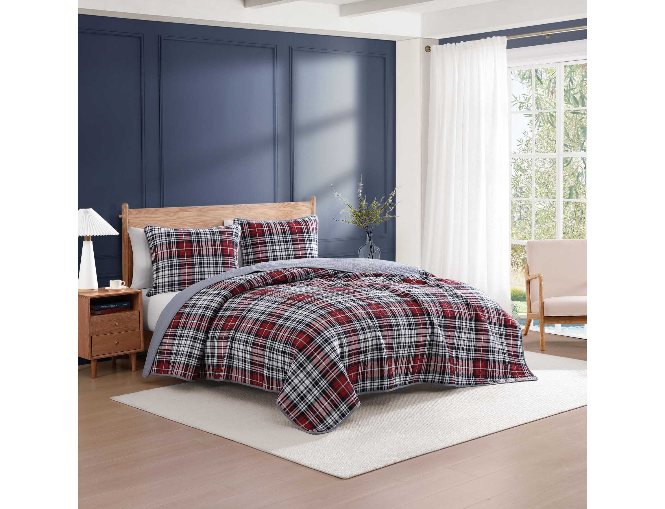 Collegiate Tartan Cotton Quilt Set