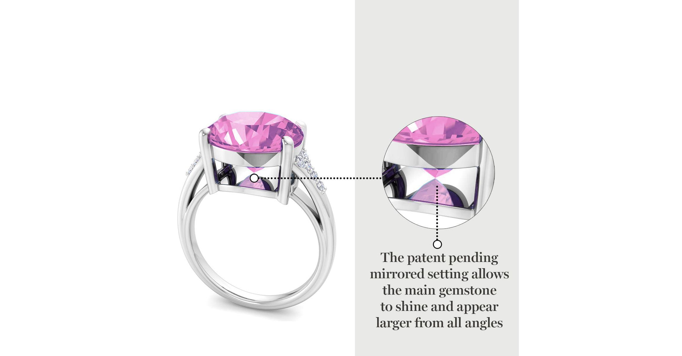 Lab Created 4 1/2 Carat Oval Shape Gemstone and Lab Grown Diamond Ring In Sterling Silver