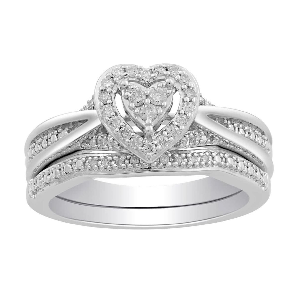Womens Diamond Heart Ring