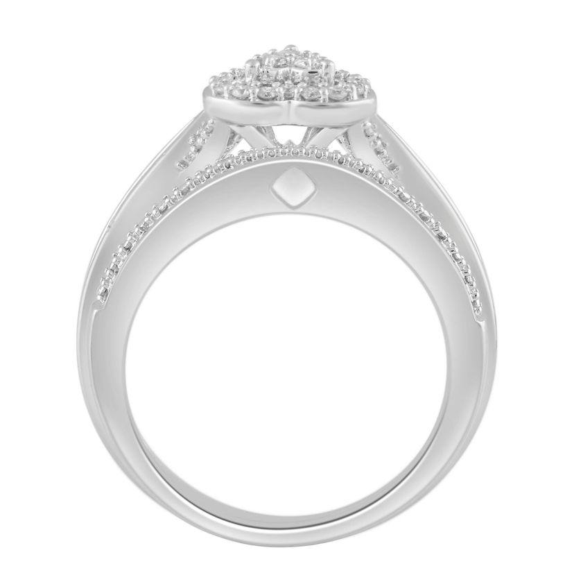Womens Diamond Heart Ring