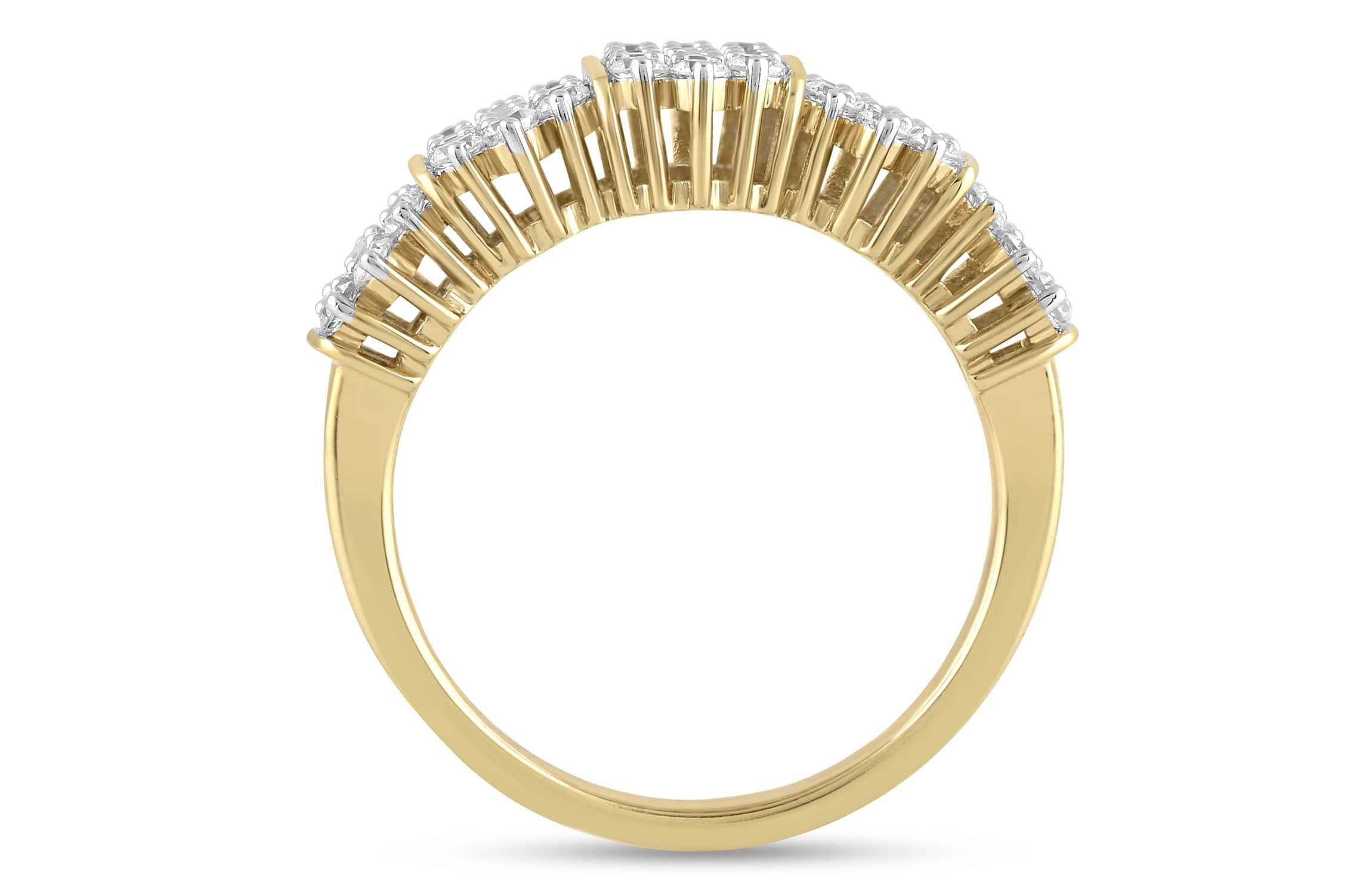 Lab Created Womens Diamond Cluster Ring