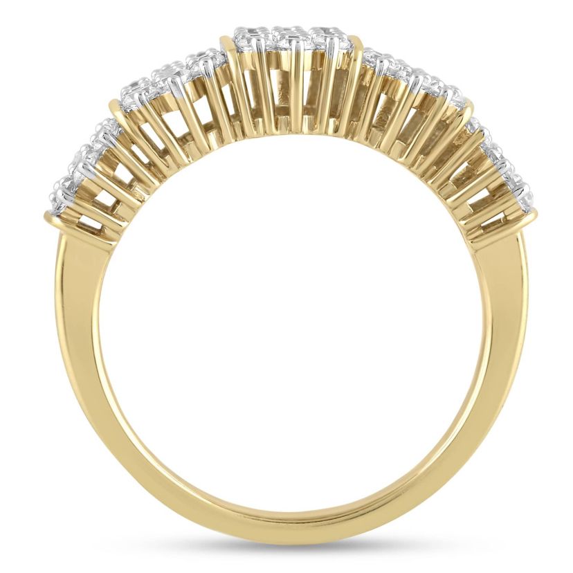 Lab Created Womens Diamond Cluster Ring