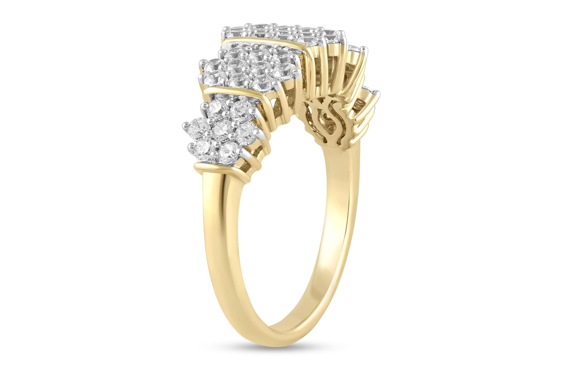 Lab Created Womens Diamond Cluster Ring