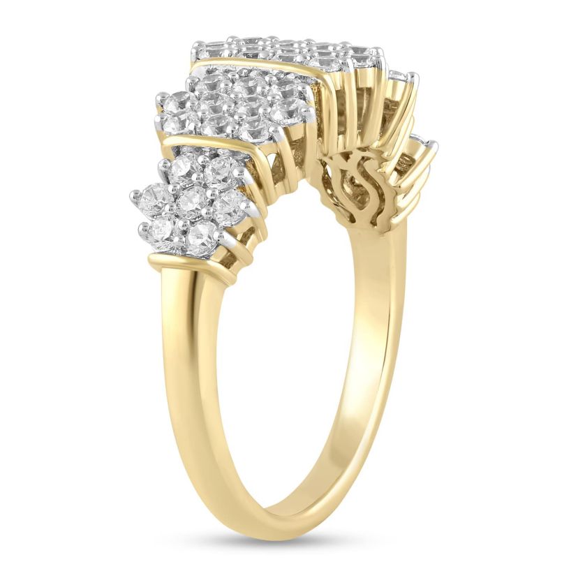Lab Created Womens Diamond Cluster Ring
