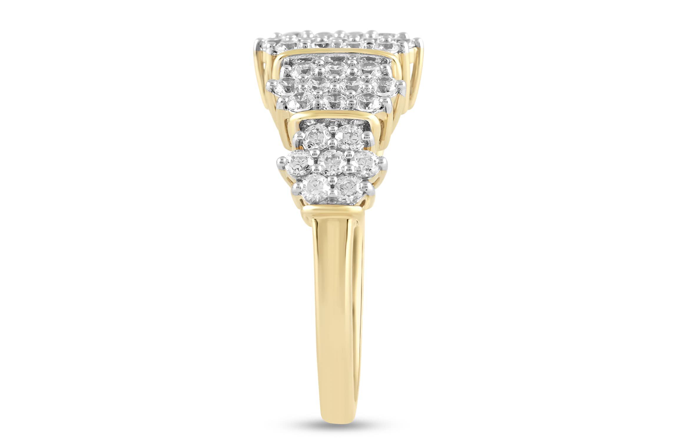 Lab Created Womens Diamond Cluster Ring