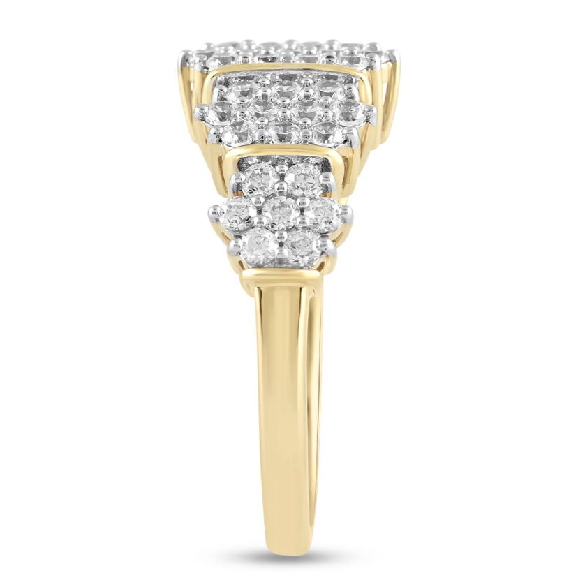 Lab Created Womens Diamond Cluster Ring