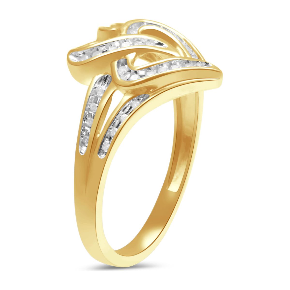 Women Diamond Double Heart Ring