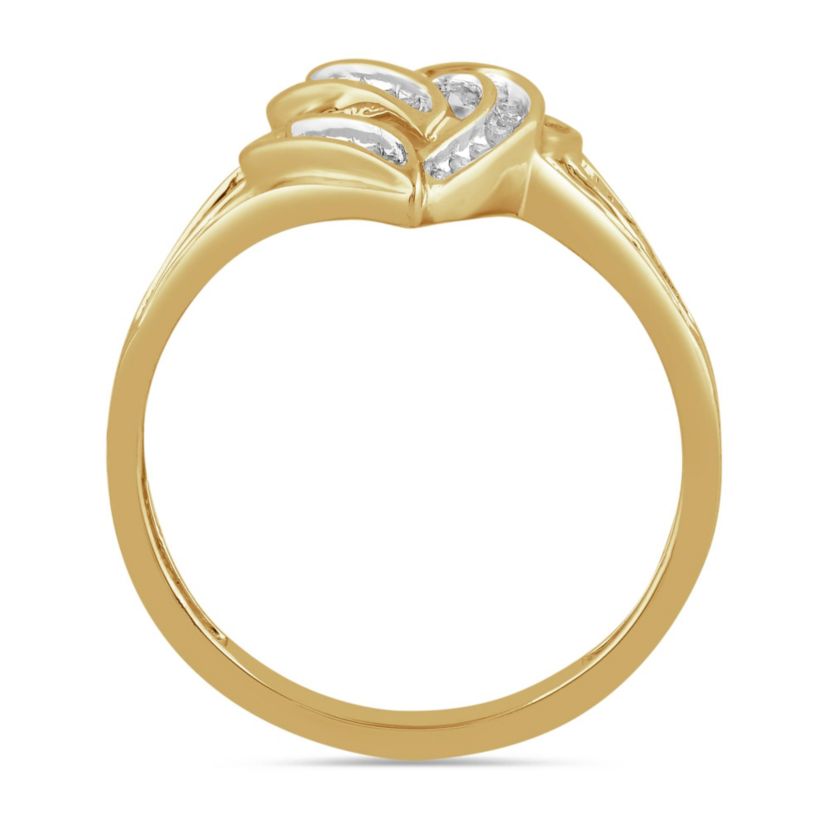 Women Diamond Double Heart Ring