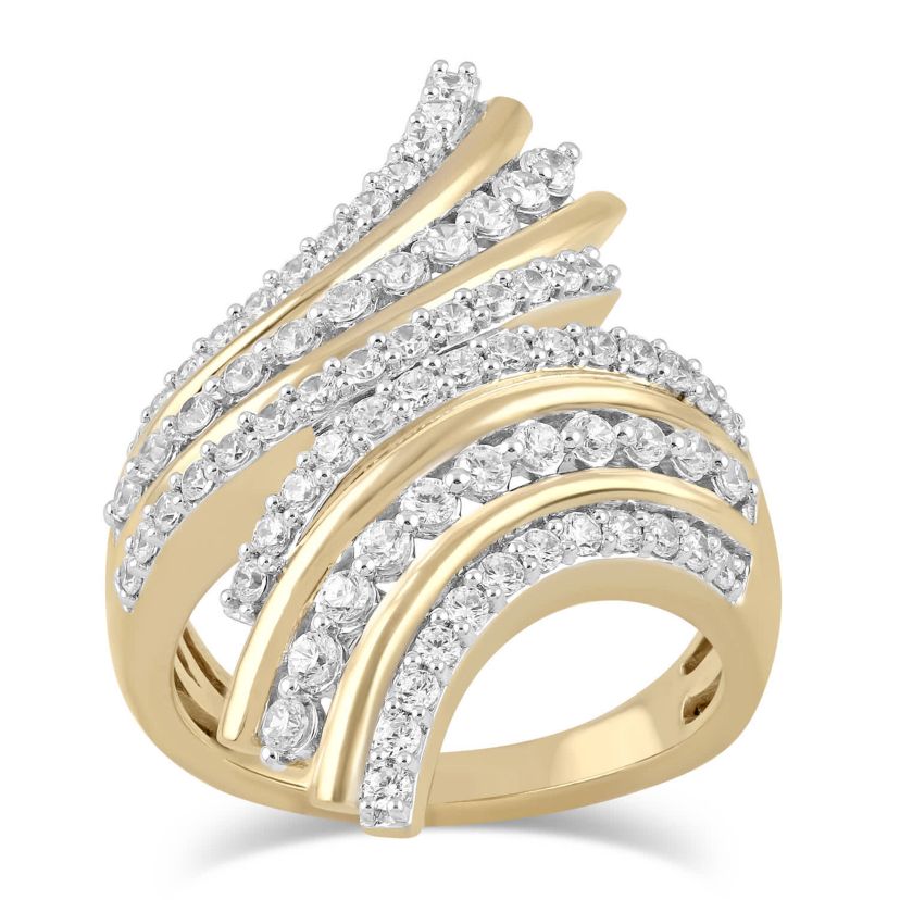 Lab Created Womens Diamond  BypassRing