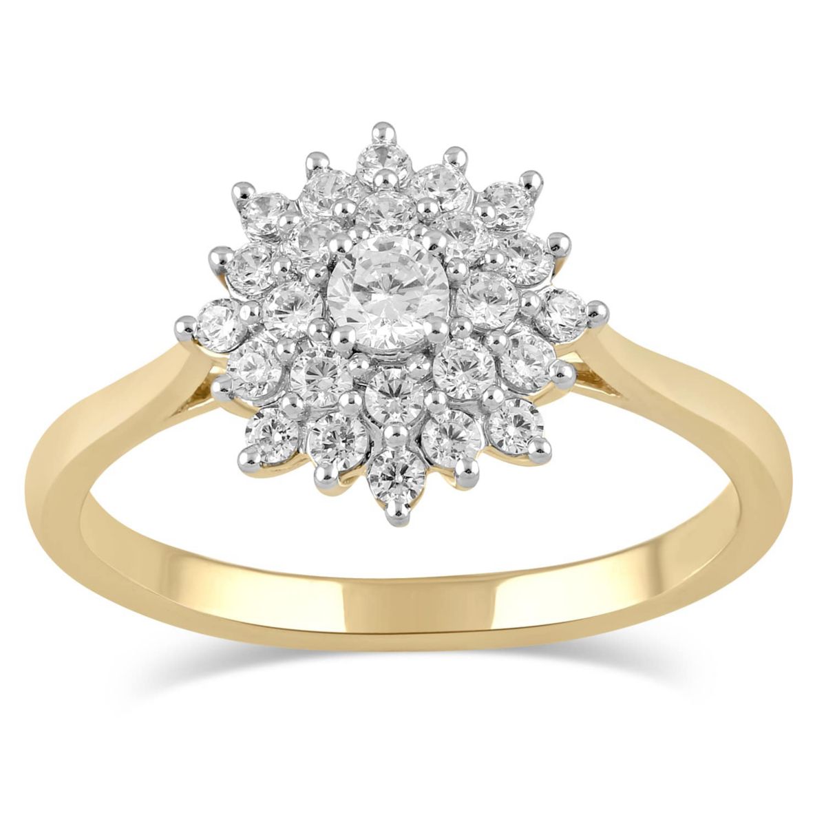 Lab Created Womens Diamond Cluster Ring