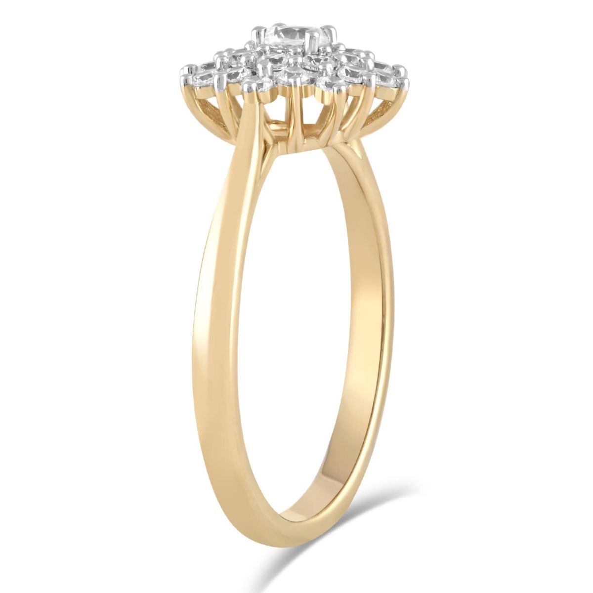 Lab Created Womens Diamond Cluster Ring