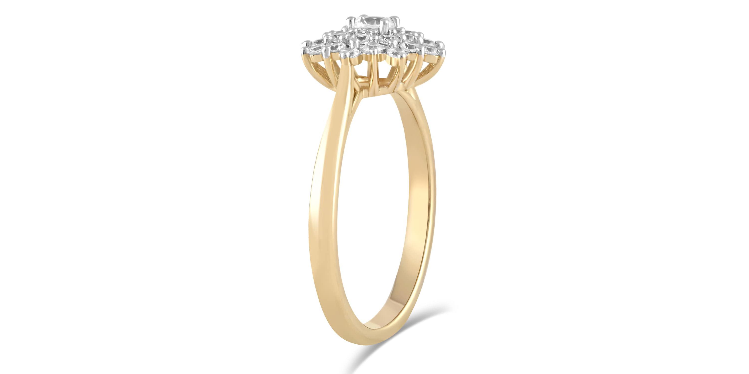 Lab Created Womens Diamond Cluster Ring