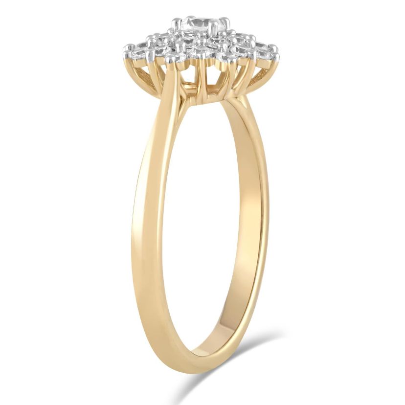 Lab Created Womens Diamond Cluster Ring