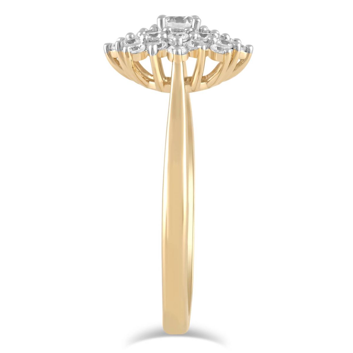 Lab Created Womens Diamond Cluster Ring