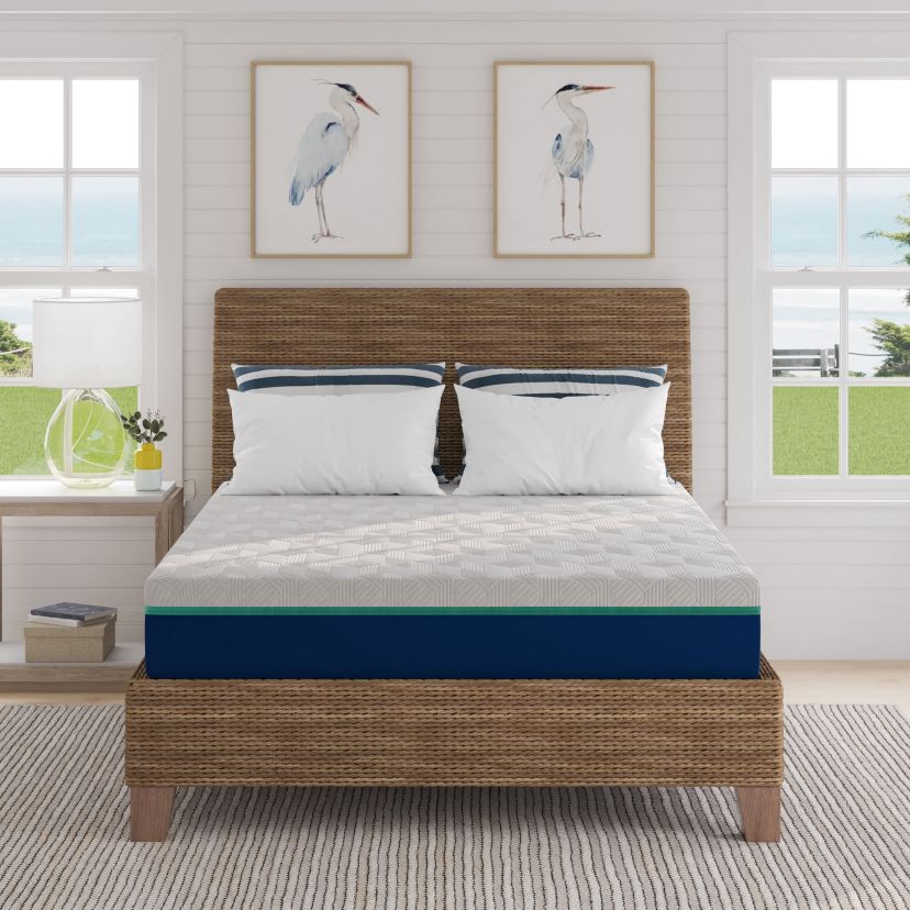 Nautica Home 10 Inch Restore Innerspring Hybrid Mattress Quilted Memory Foam Cover: High Density Comfort Latex Foam Layer with Bonnell Support Coil Springs Base