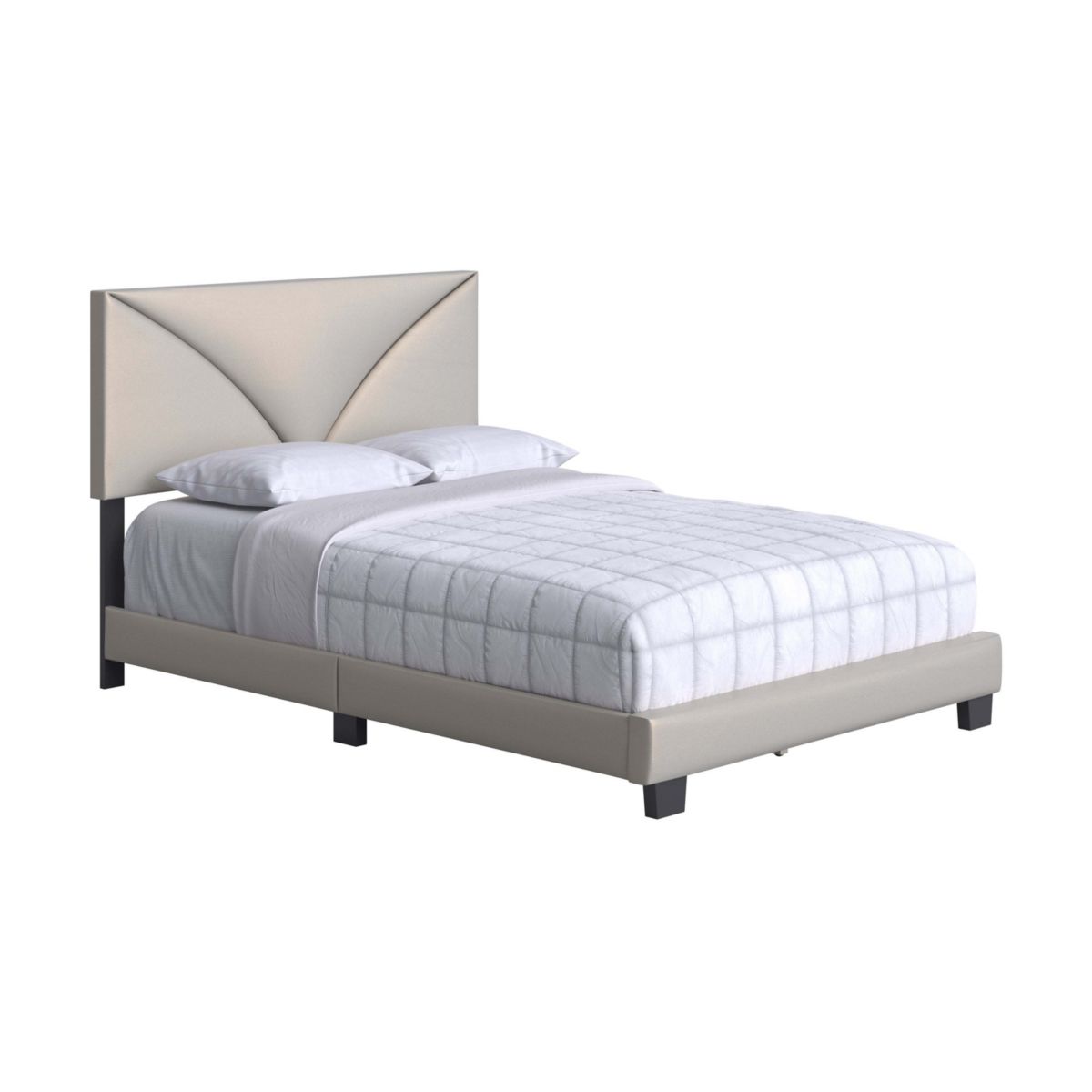 Boyd Sleep Cornerstone Fully Upholstered Platform Bed Frame, 4 Wood Support Slats, Requires Box Spring