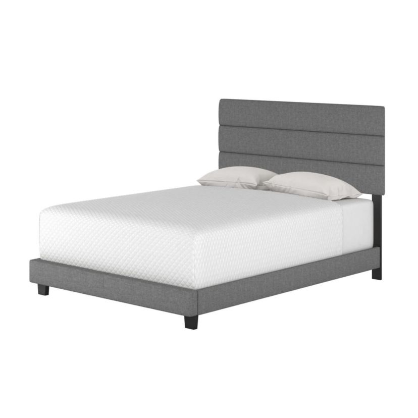 Boyd Sleep Ravenna Upholstered Linen Platform Bed With Tri-Channel Headboard