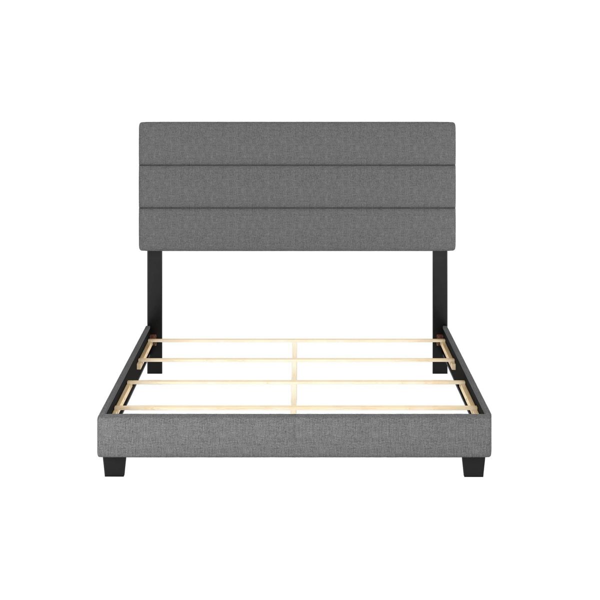 Boyd Sleep Ravenna Upholstered Linen Platform Bed With Tri-Channel Headboard