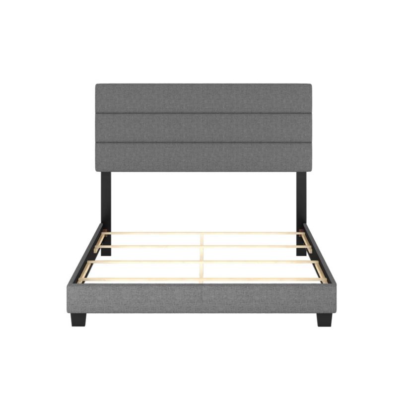 Boyd Sleep Ravenna Upholstered Linen Platform Bed With Tri-Channel Headboard