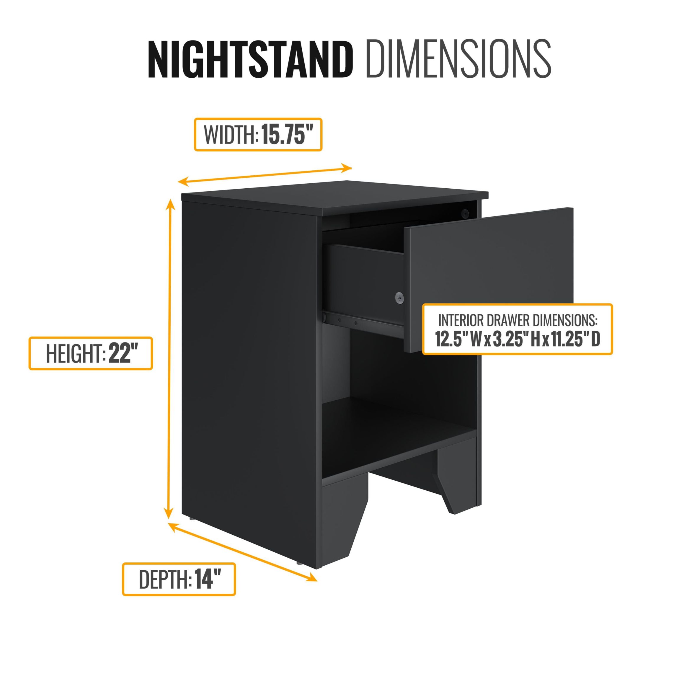 Boyd Sleep Anzio One Drawer Modern White Nightstand