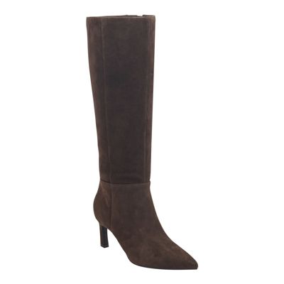 Marc Fisher Women's Lucinda Pointy Toe Tall Shaft Dress Boots, Brown, 9.5M