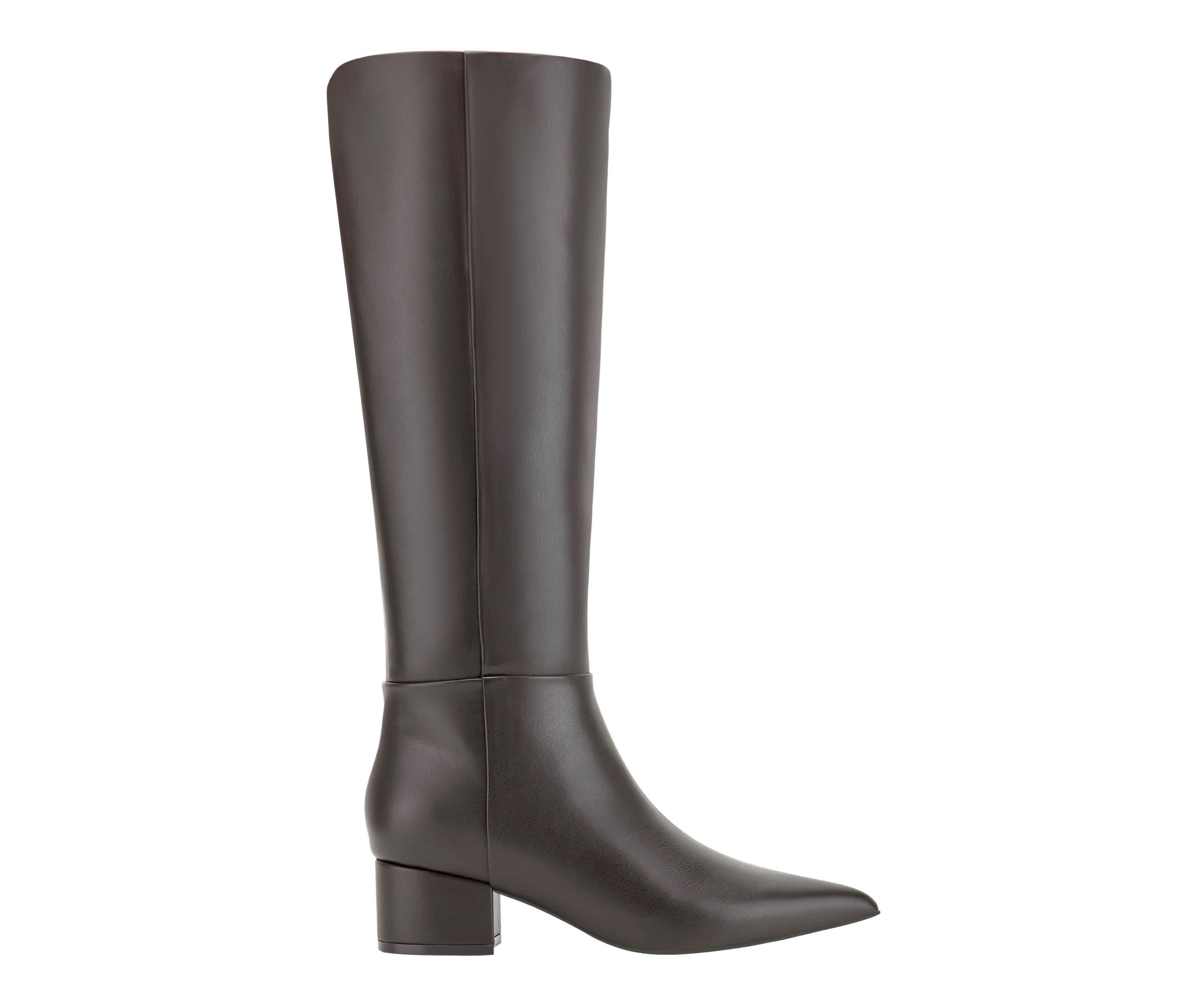 Glint Wide Calf Pointy Toe Tall Shaft Dress Boots