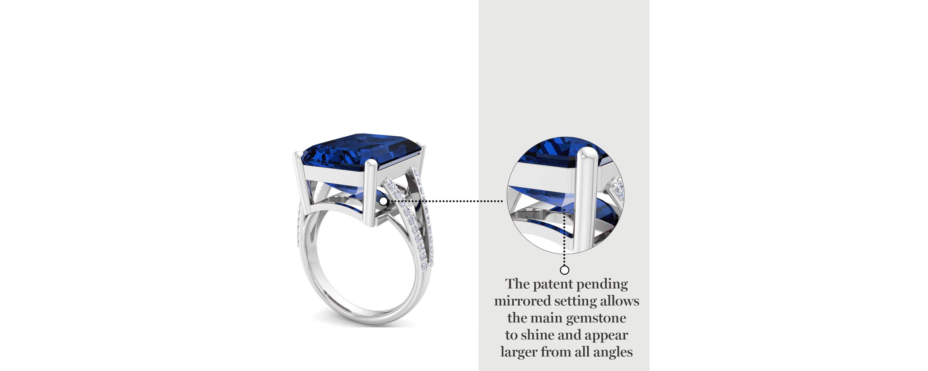 Lab Created 10 1/4 Carat Emerald Cut Gemstone and Lab Grown Diamond Ring In Sterling Silver