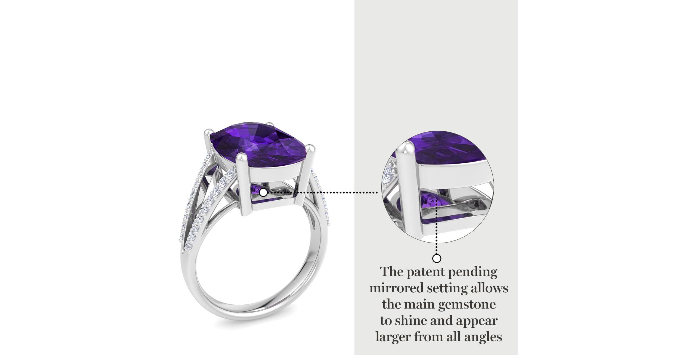 Lab Created 10 1/4 Carat Cushion Cut Gemstone and Lab Grown Diamond Ring In Sterling Silver