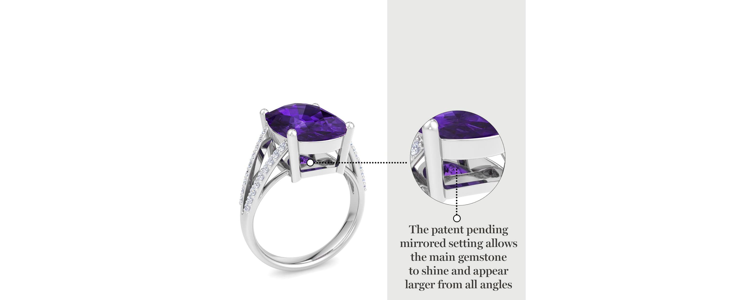 Lab Created 10 1/4 Carat Cushion Cut Gemstone and Lab Grown Diamond Ring In Sterling Silver