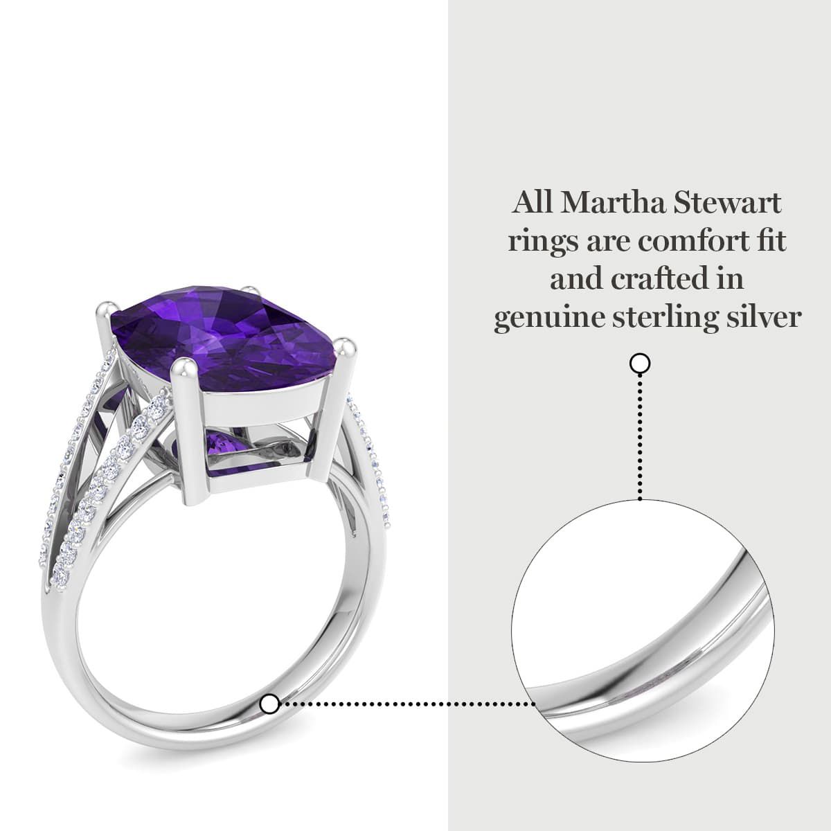 Lab Created 10 1/4 Carat Cushion Cut Gemstone and Lab Grown Diamond Ring In Sterling Silver