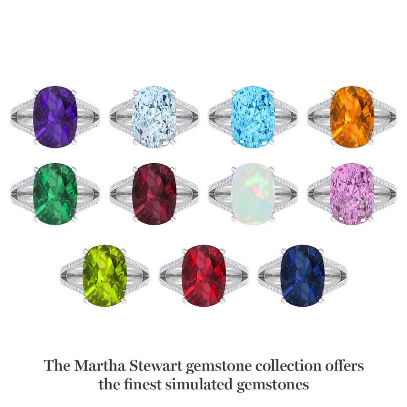 Lab Created 10 1/4 Carat Cushion Cut Gemstone and Lab Grown Diamond Ring In Sterling Silver