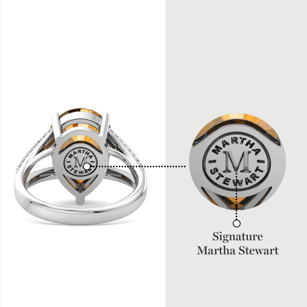 Lab Created 5 1/2 Carat Pear Shape Gemstone and Lab Grown Diamond Ring In Sterling Silver