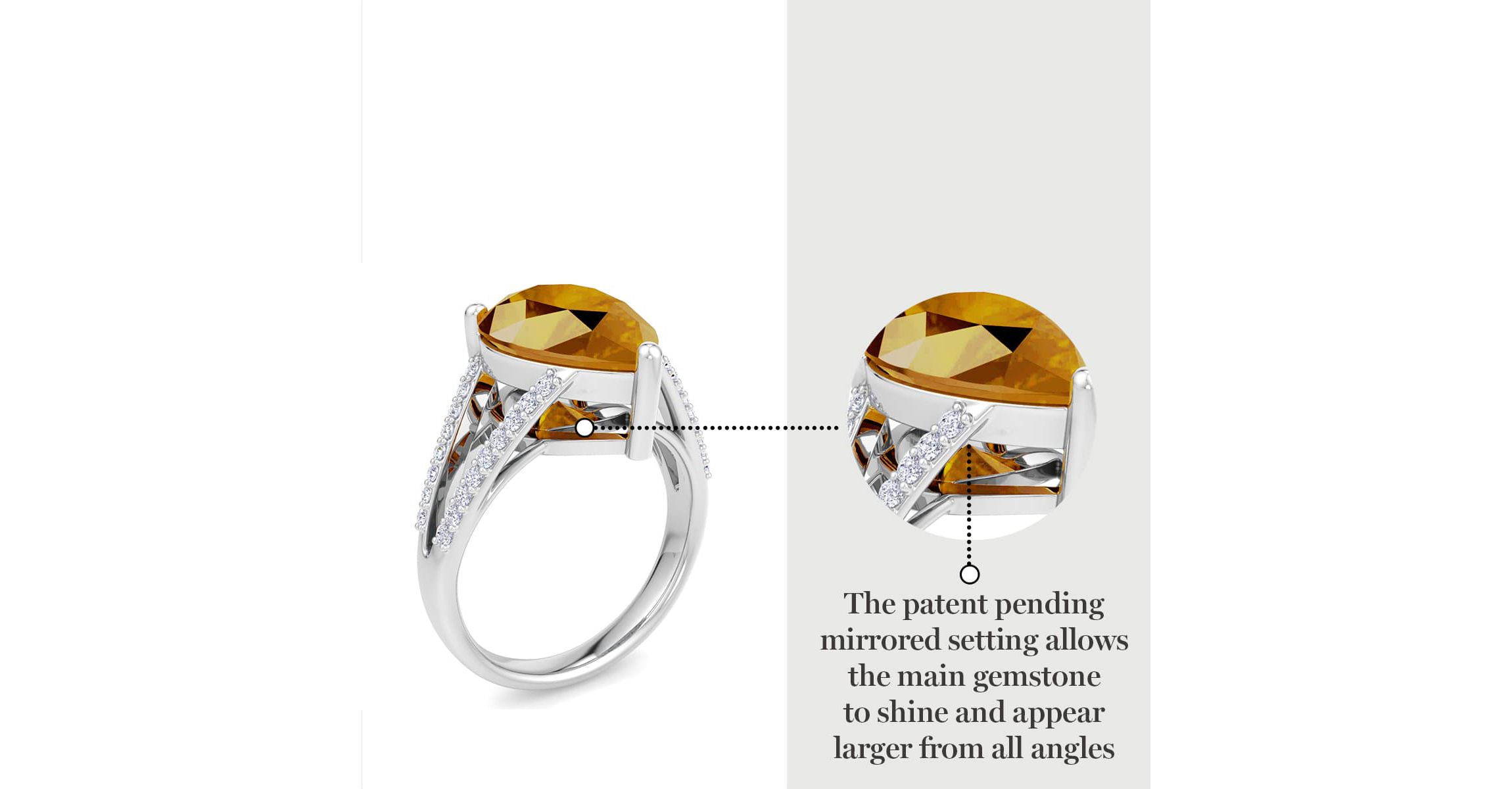 Lab Created 5 1/2 Carat Pear Shape Gemstone and Lab Grown Diamond Ring In Sterling Silver