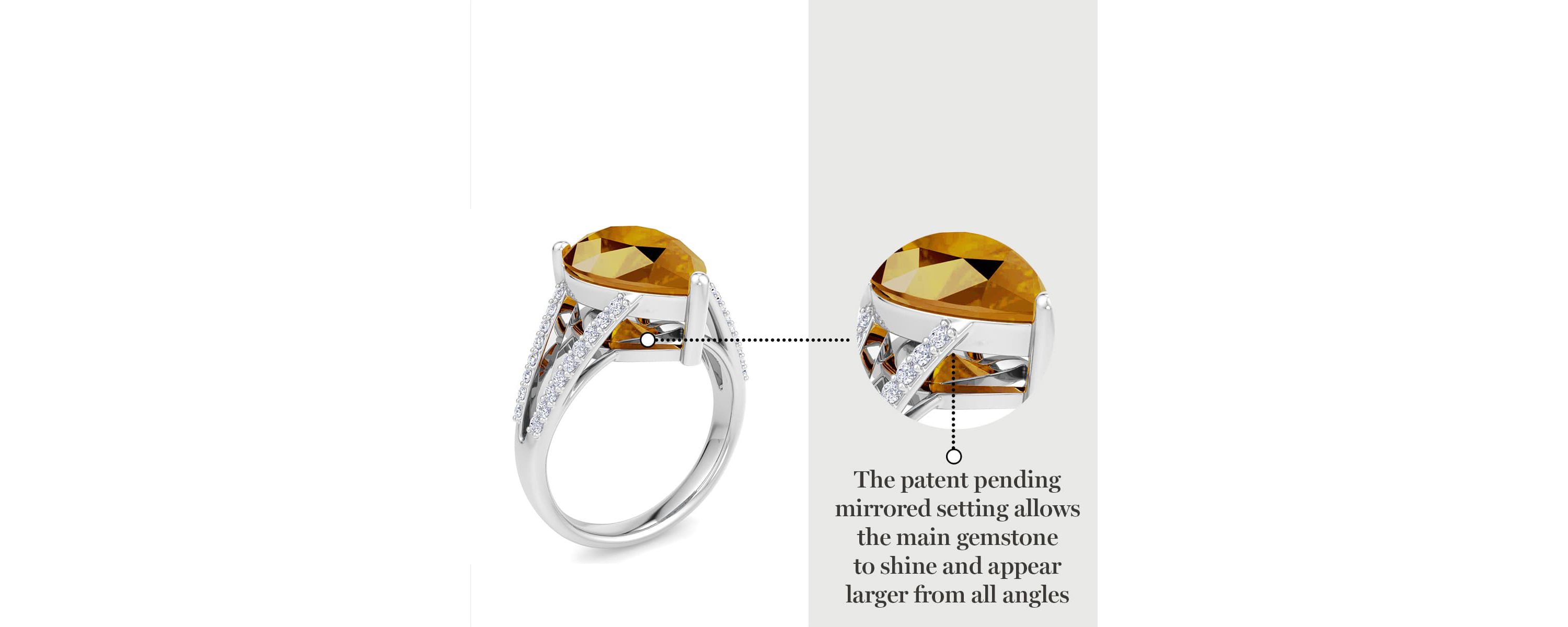 Lab Created 5 1/2 Carat Pear Shape Gemstone and Lab Grown Diamond Ring In Sterling Silver