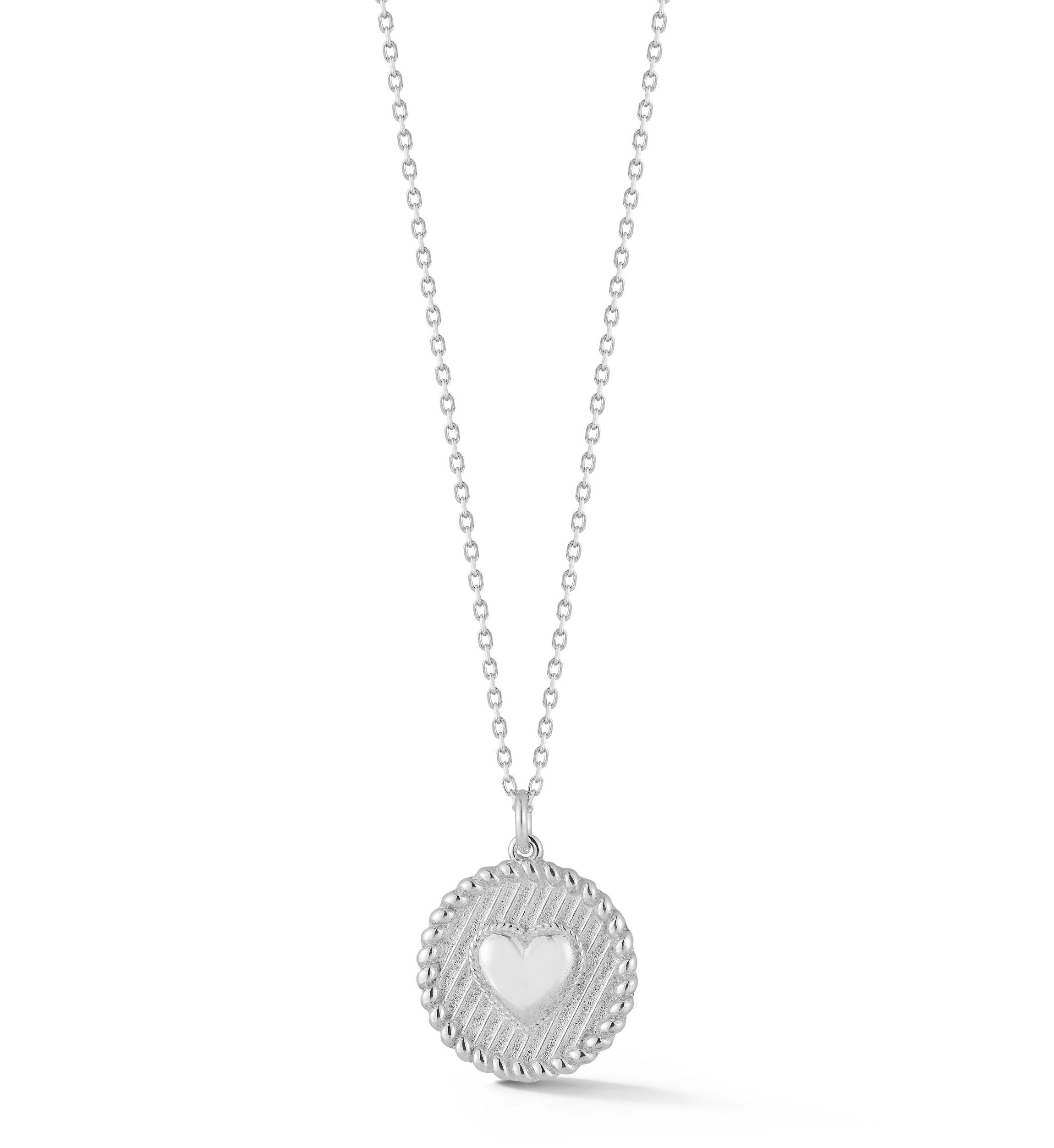 Sterling Silver Heart Medallion Necklace